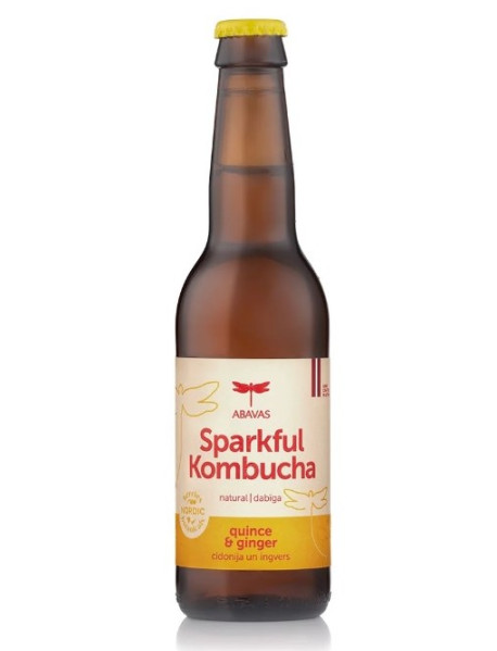 ABAVAS - Bautura Kombucha cu gutui si ghimbir, carbonatata - 330ml