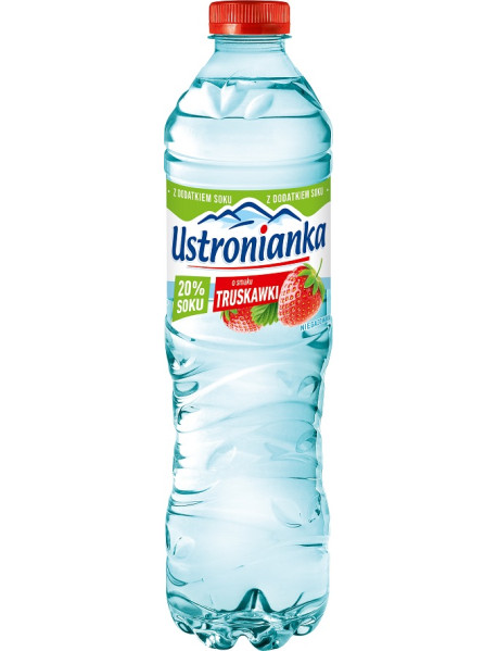 USTRONIANKA - Apa plata cu 20% suc de fructe si aroma de capsuni - pet 1,5l