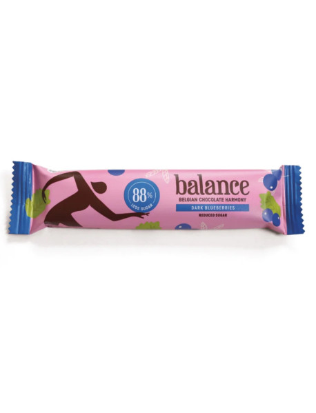 BALANCE - Baton ciocolata neagra si crema afine - 35g - cu stevia / produs in Belgia
