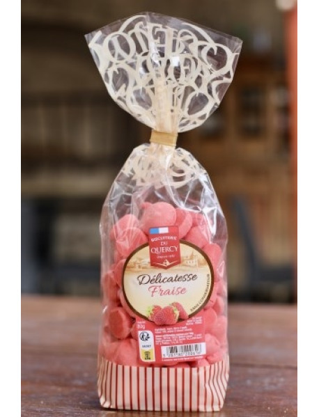 BISCUITERIE DU QUERCY - Mini bezele cu aroma de capsuni - 80g / produs in Franta