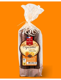 BISCUITERIE DU QUERCY - Napolitane "tigarete" cu glazura de ciocolata si aroma de portocala - 180g / produs in Franta