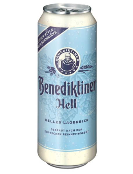 BENEDIKTINER HELL - Bere blonda lager 5.0% alc. doza - 0.5l / bere de abatie Germania
