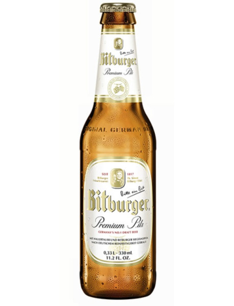 BITBURGER PREMIUM PILS - Bere blonda 4.8% alc. sticla -  0.33l / bere pilsner Germania