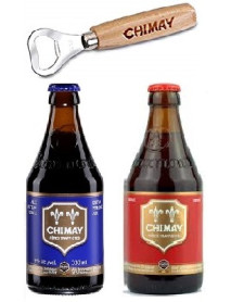 Oferta speciala - 2 beri Chimay: 1 Chimay Bleue, +1 Chimay Rouge, 0.33l +1 desfacator / bere trapista Belgia