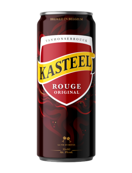 KASTEEL ROUGE - Bere aramie 8% alc. - doza 0.5l / bere speciala Belgia