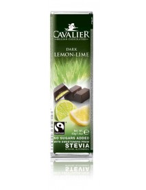 CAVALIER - Baton ciocolata neagra, lamaie si lime - 40g - cu stevia / produs in Belgia