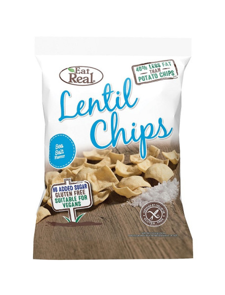 EAT REAL - Chips de linte cu sare de mare - 40g / produs in Anglia