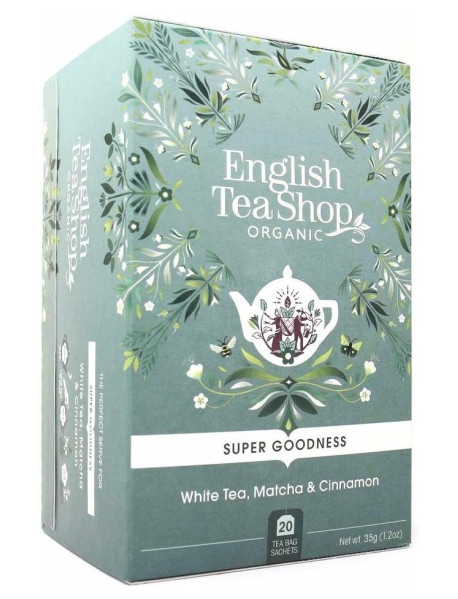 English Tea Shop - Ceai BIO - super goodness - ceai alb, matcha si scortisoara - 35g - plicuri / produs in Sri Lanka