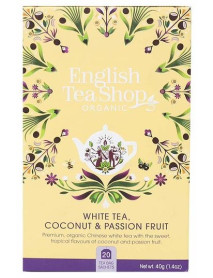 English Tea Shop - Ceai BIO - ceai alb, cocos si fructul pasiunii - 40g - plicuri / produs in Sri Lanka