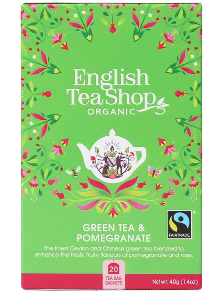 English Tea Shop - Ceai BIO - ceai verde si rodii - 40g - plicuri / produs in Sri Lanka