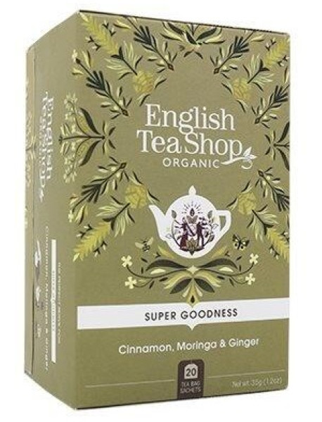English Tea Shop - Ceai BIO - super goodness - ceai de scortisoara, moringa si ghimbir - 35g - plicuri / produs in Sri Lanka