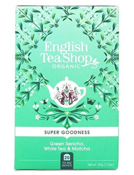 English Tea Shop - Ceai BIO - super goodness - ceai sencha verde, ceai alb si matcha - 35g - plicuri / produs in Sri Lanka
