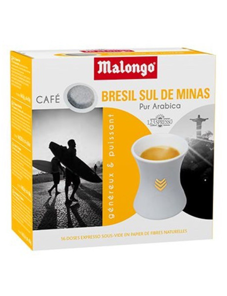 MALONGO - Cafea pastile Bresil - pentru aparatele Oh Malongo si Rombouts - 16 pastile  / produs in Franta MALONGO - Cafea pastile Bresil - pentru aparatele Oh Malongo si Rombouts - 16 pastile  / produs in Franta