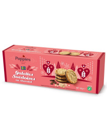 POPPIES - Biscuiti subtiri de ovaz cu ciocolata - 150g / produs in Belgia