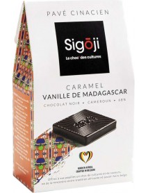 SIGOJI - Praline Paves ciocolata neagra, cu caramel si vanilie de Madagascar - 100g / produs in Belgia