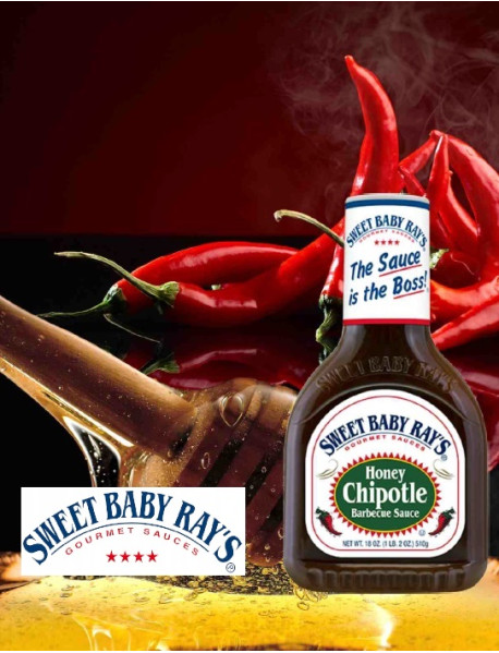 SWEET BABY RAY'S - Sos BBQ cu Miere si ardei jalapeno Chipotle  - 510g / produs in USA