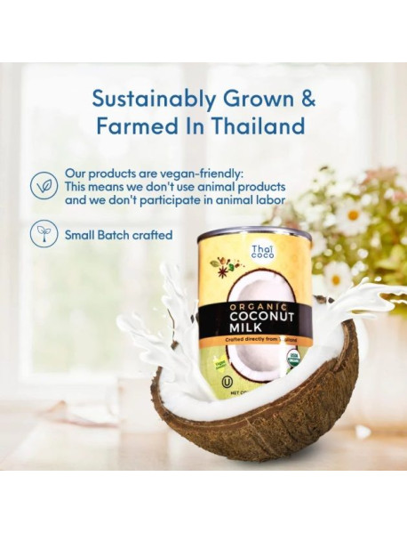 THAI COCO - Preparat culinar din cocos (lapte de cocos) BIO - 400ml / produs in Thailanda