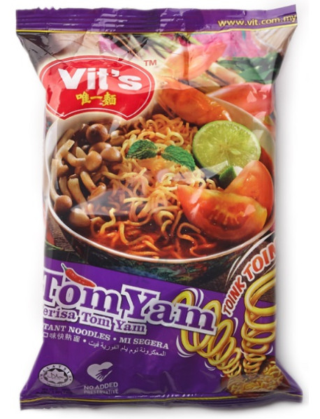 VIT's - Supa instant cu taietei si aroma Tom Yam, 78g punga / produs in Malaezia