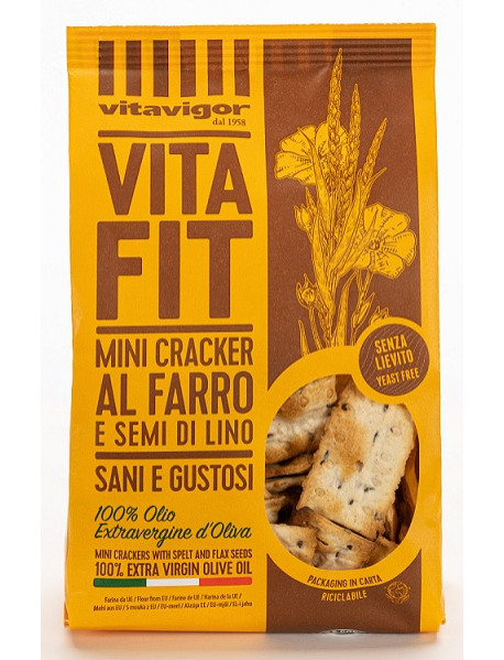 VITAFIT - Mini cracker cu grau spelta si seminte de in - 150g / produs in Italia